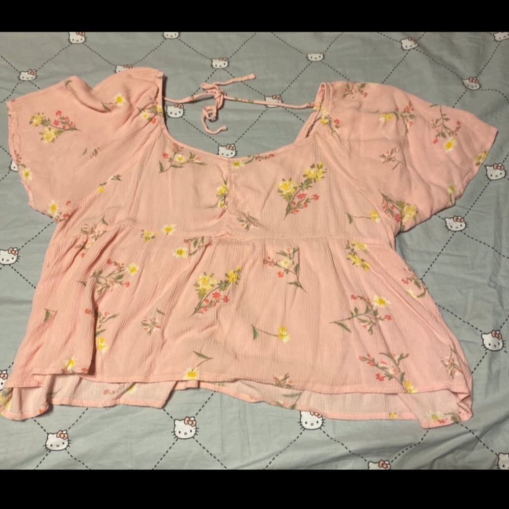 Pink crop top size large